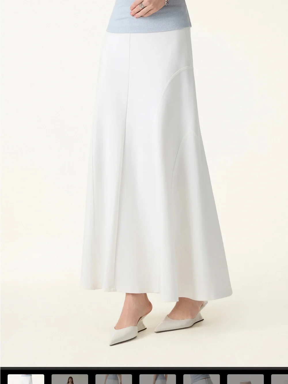 Classic White Maxi Skirt - Sleek Flared Silhouette-OGL new with tags